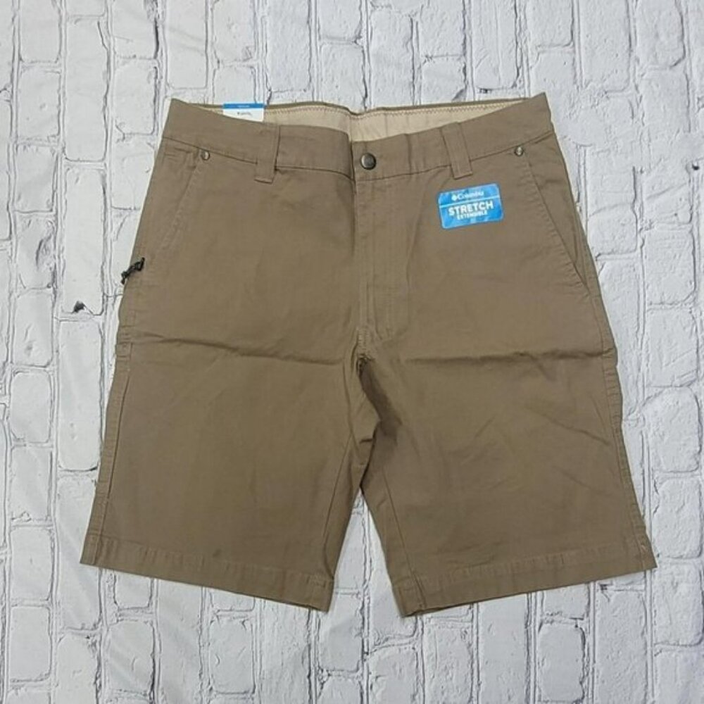Columbia Sportswear 32W 10L Tan stretch chino shorts #outdoor